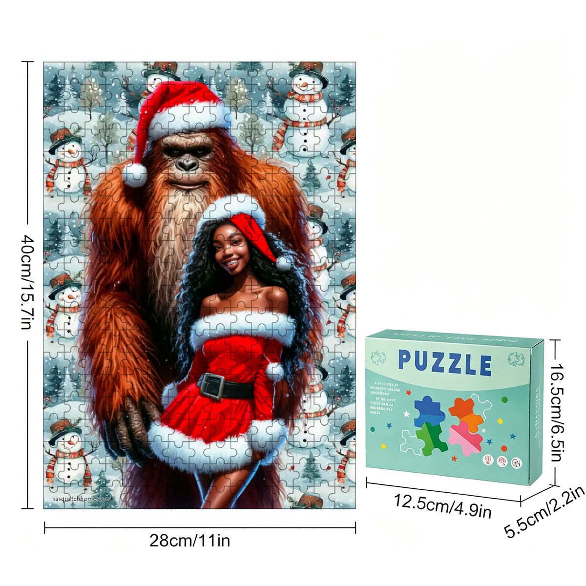 Bigfoot and Christmas Playgirl 300pcs Wooden Vertical Jigsaw Puzzle