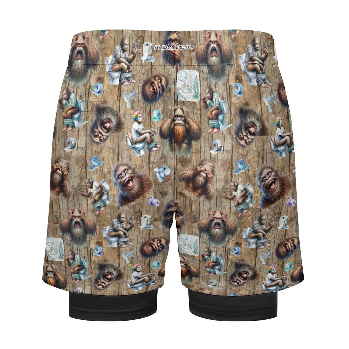 Sasquatch, Bigfoot Themed, Men Beach Shorts / Swim trunks with 4 Pockets