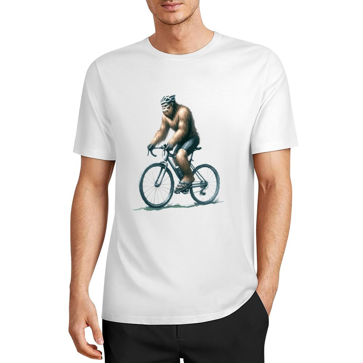 Bigfoot - Sasquatch Bicycle Short Sleeve Cotton T-Shirt