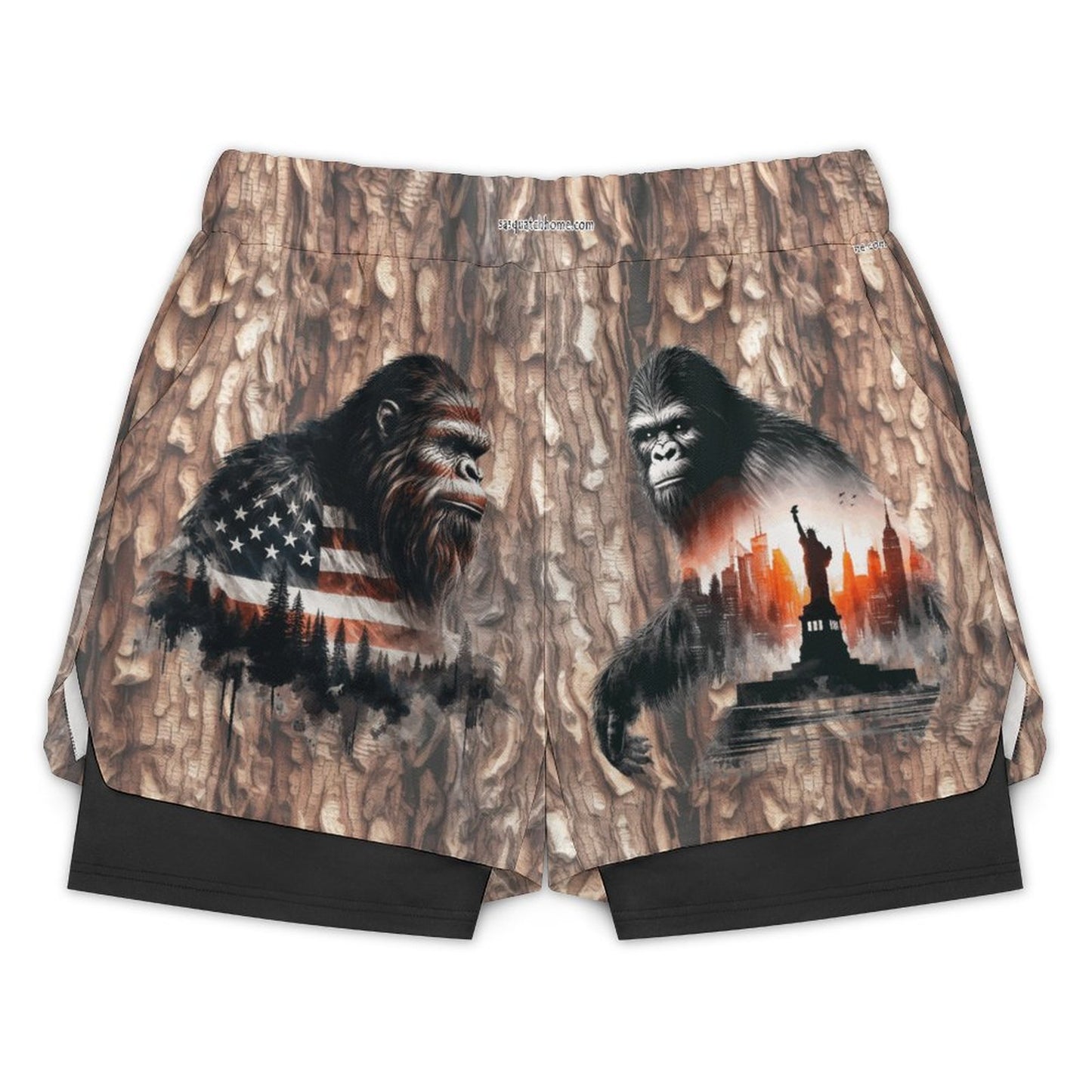 Bigfoot, Sasquatch Men's Beach Shorts / Swim Trunks with 4 Pockets
