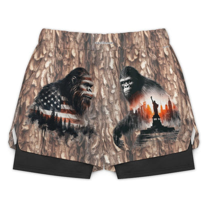 Bigfoot, Sasquatch Men's Beach Shorts / Swim Trunks with 4 Pockets