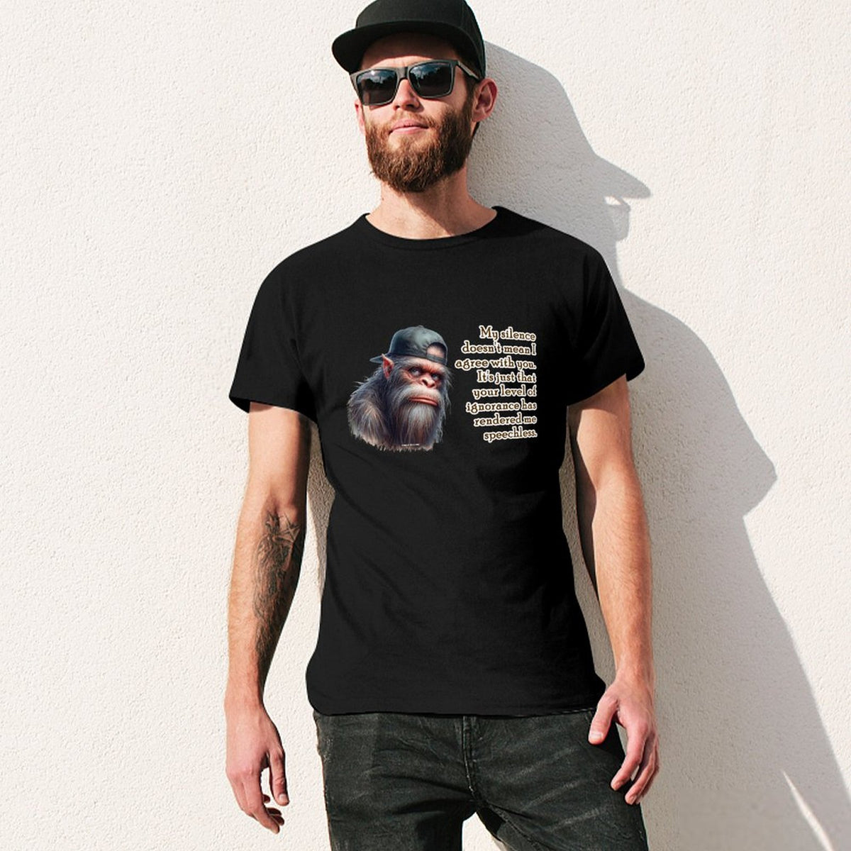 "My Silence Doesn't Mean..." Bigfoot, Sasquatch Short Sleeve T-shirt