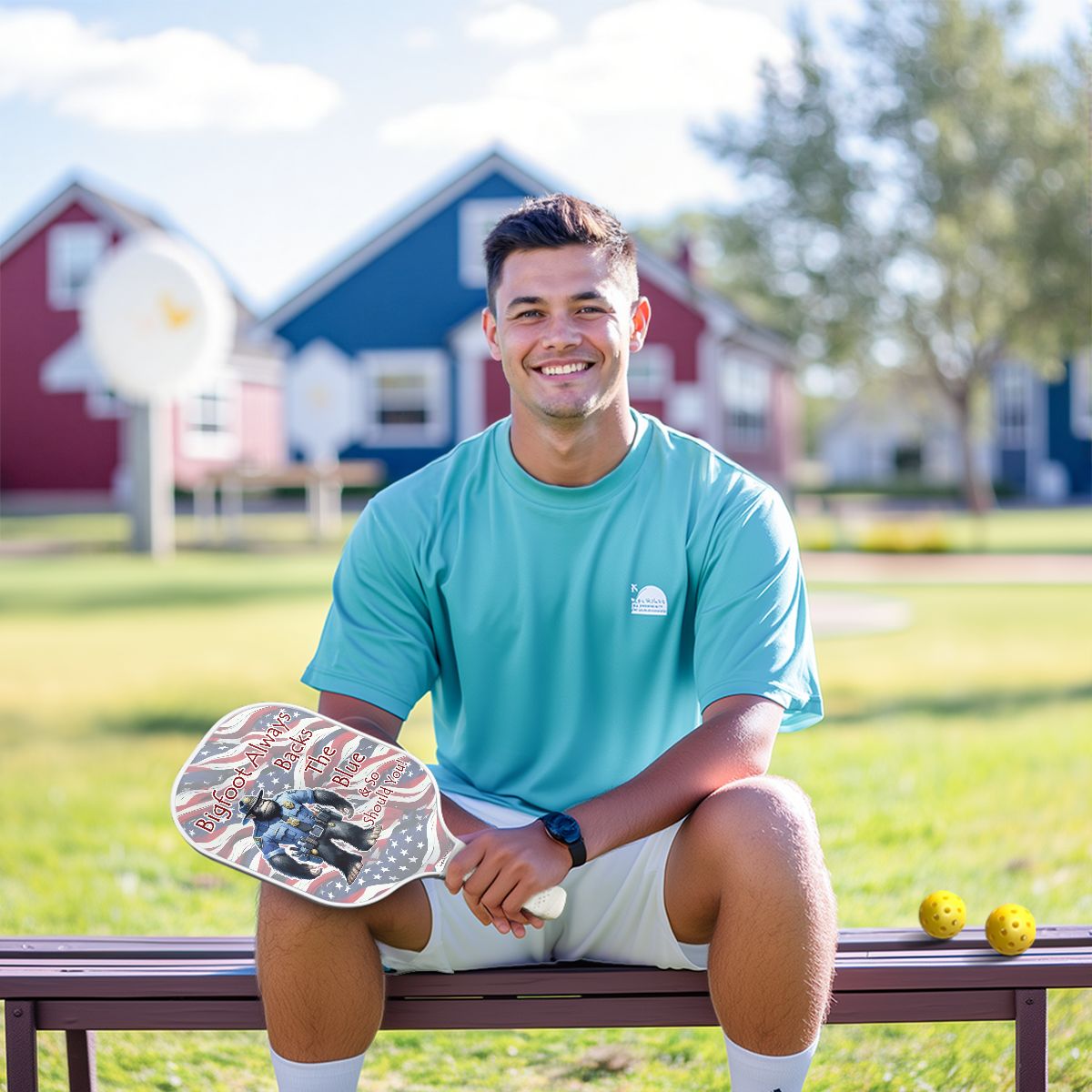 Bigfoot Always Backs The Blue, Pickleball Paddle