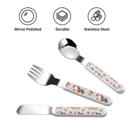 6 Fairy Design, Kids Cutlery Set Straight Handle