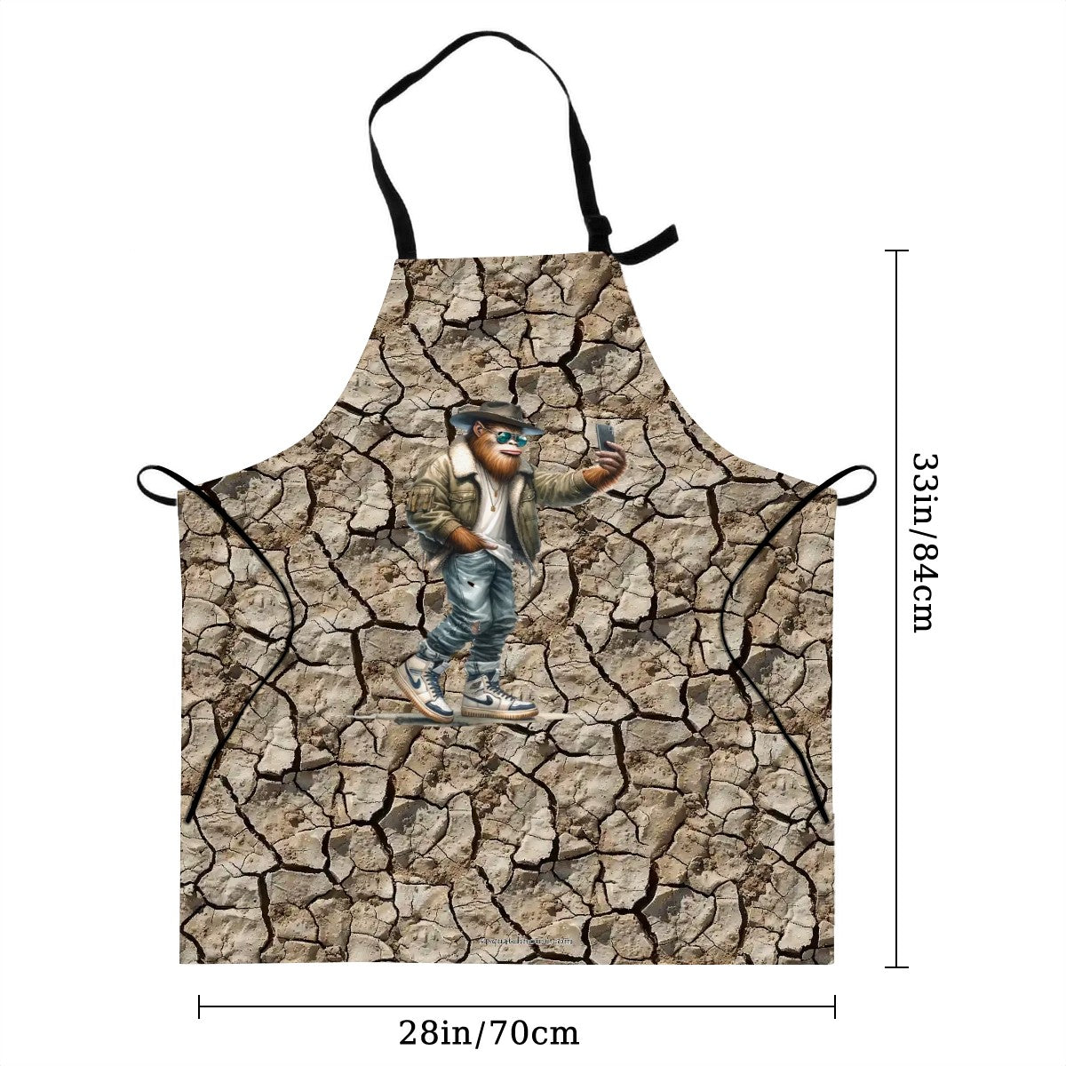 Bigfoot Cowboy Selfie, Waterproof Apron with Pockets