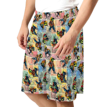 6 Alien Designs, Men’s Polyester, pocketed, pajama Shorts