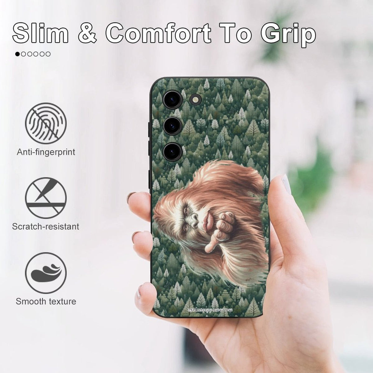 Sasquatch, Bigfoot Blow Kiss, Samsung S23 Series Cell Phone Case