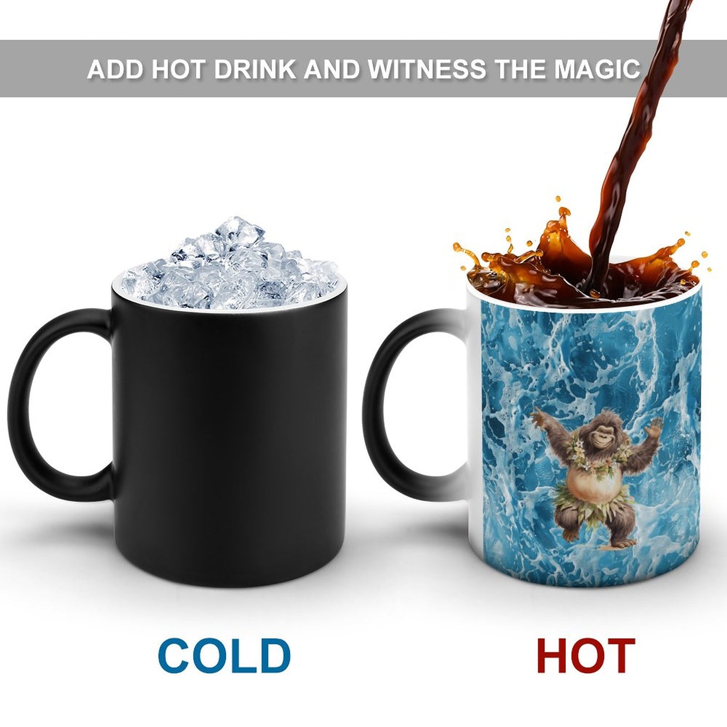 Sasquatch Hula On the Beach Color Changing Cup