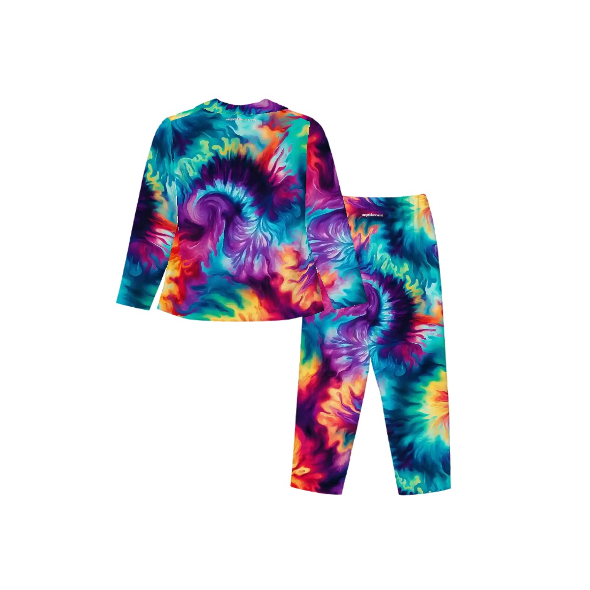 Hippie Couple on Tie Dye, Women’s Long Sleeved Pajama Set