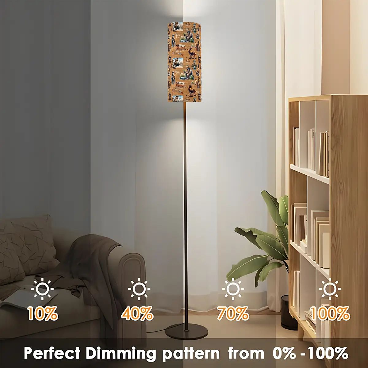 21 Bigfoot Sasquatch Designs, Floor Lamp Modern Standing Lamp (Made in USA)