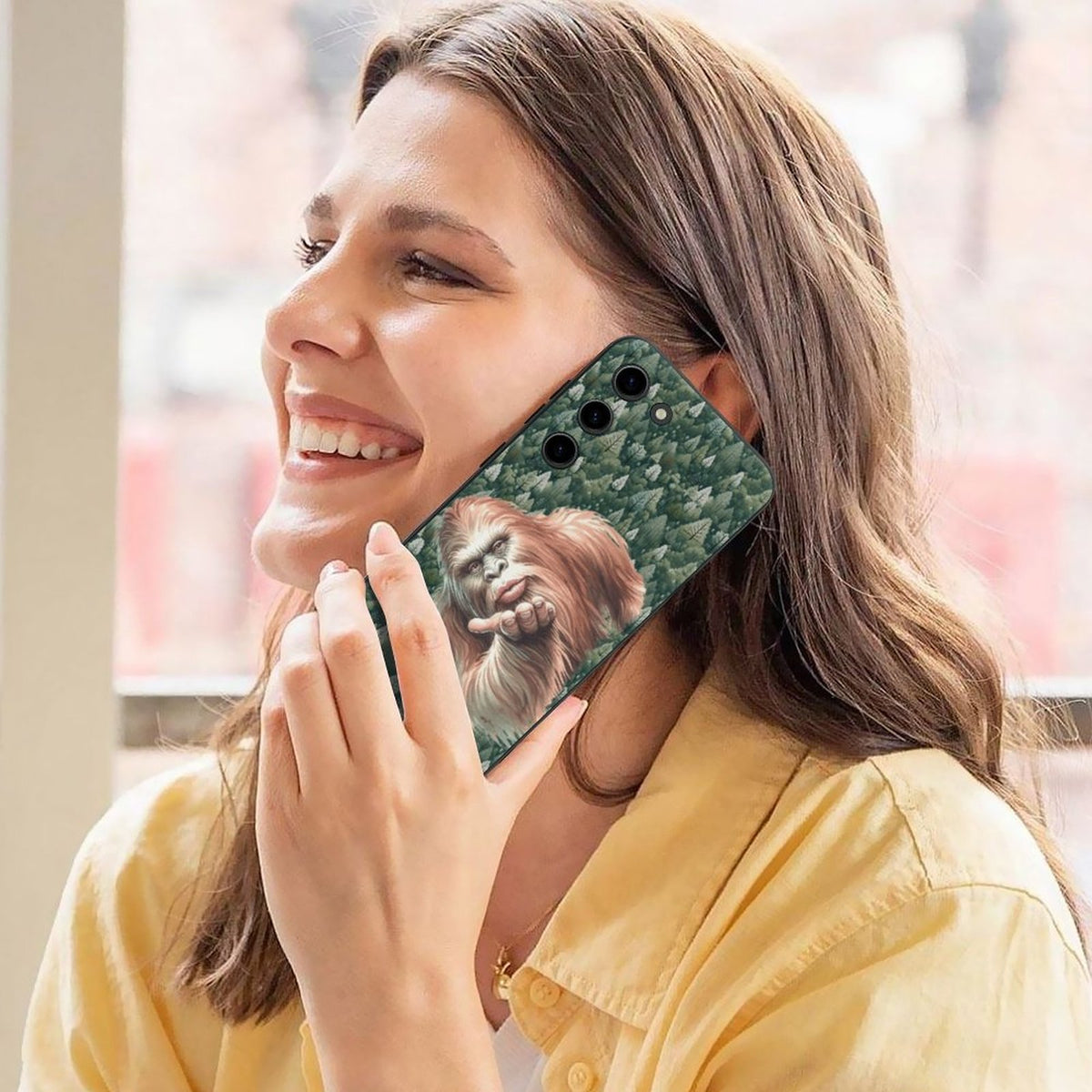 Sasquatch, Bigfoot Blow Kiss, Samsung S23 Series Cell Phone Case