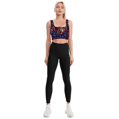 Happy Bigfoot / Sasquatch, Traditional Sports Bra, Yoga Top