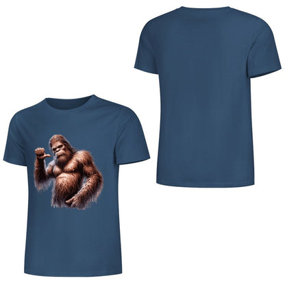 Bigfoot - Sasquatch Pointing at self Short Sleeve Cotton T-Shirt
