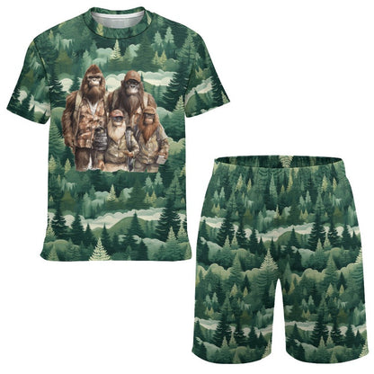 Bigfoot, Sasquatch, Family, Children's T-shirt & Shorts Set