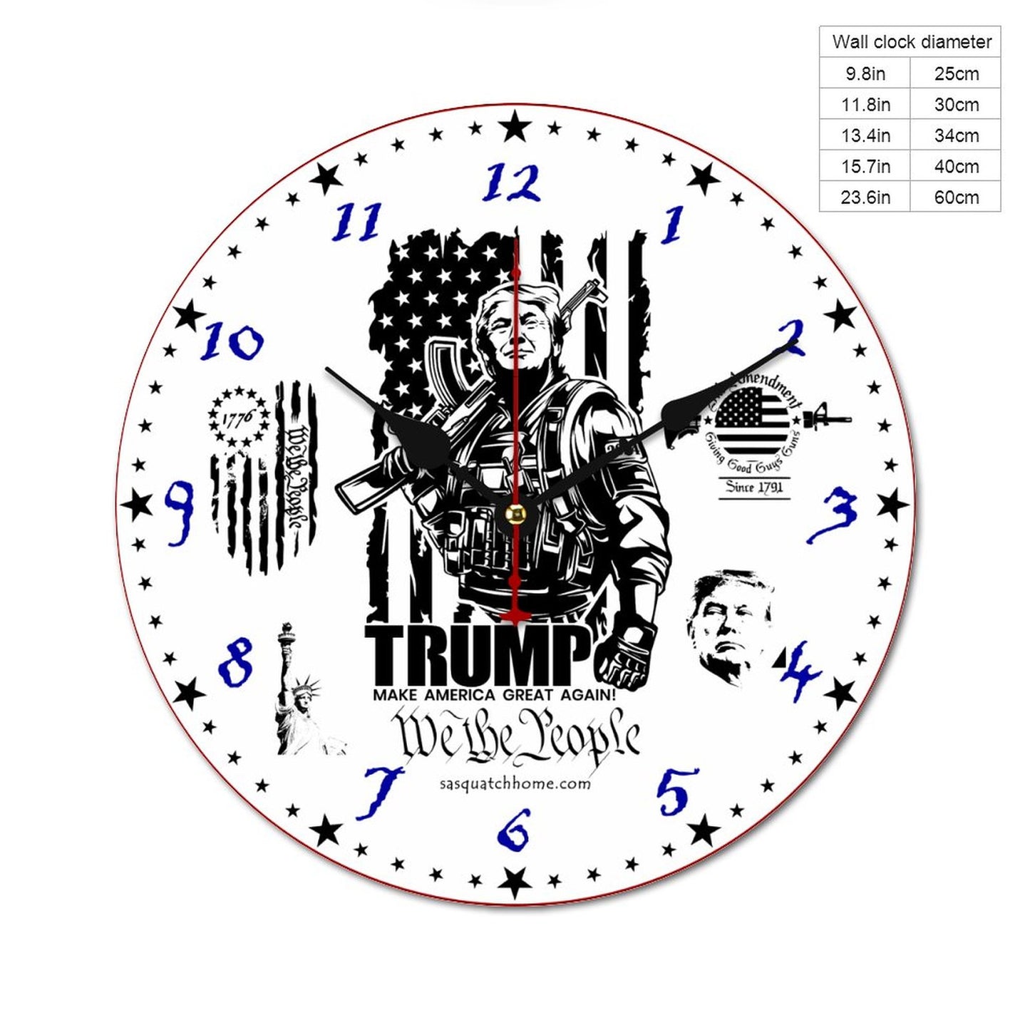 Donald Trump Wooden Wall Clock- Made in USA