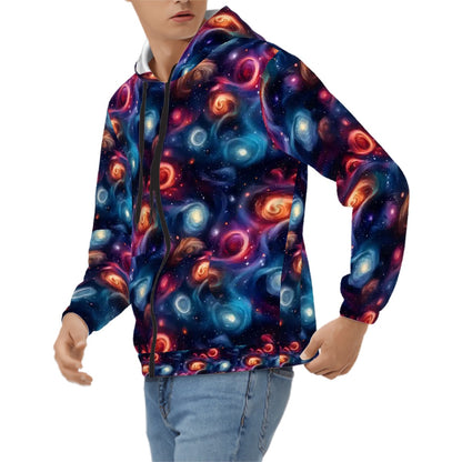 12 Galaxy Outer Space Designs, Adult Zip Up Hoodie