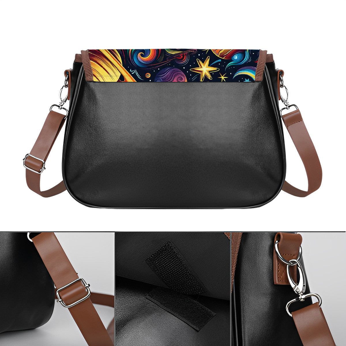 12 Galaxy / Outer Space Designs, Leather Shoulder Bag / Purse
