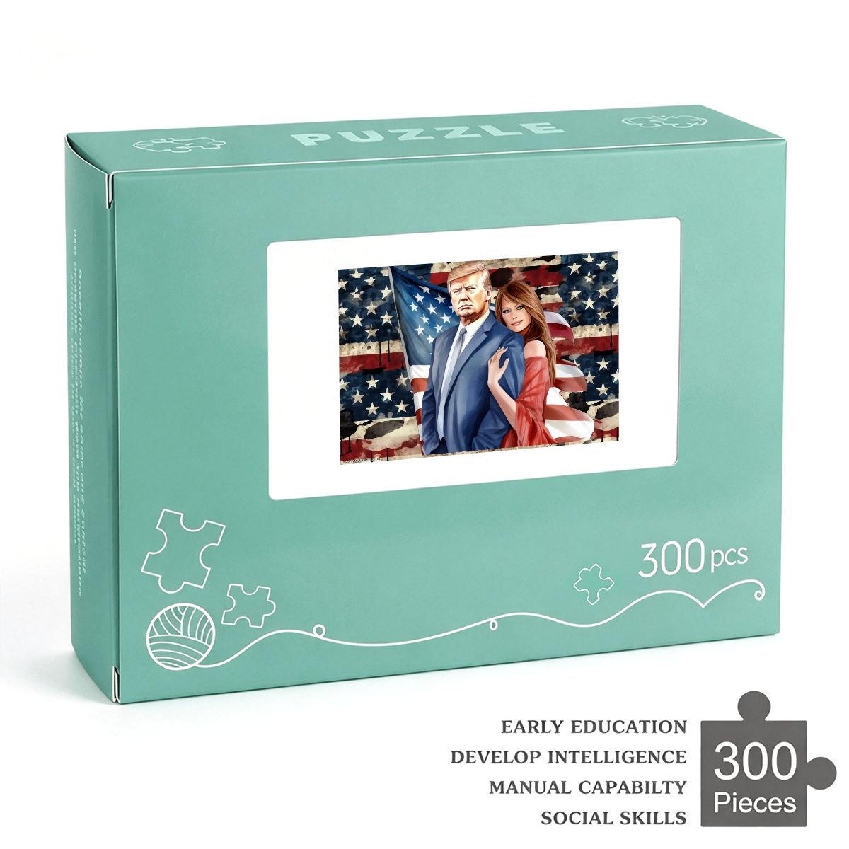 Donald & Melania Trump 300pcs Horizontal Wooden Jigsaw Puzzles