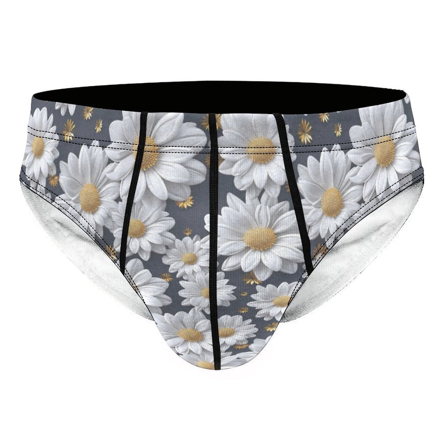Bigfoot / Sasquatch & Daisies, Men’s Silk Briefs Underwear
