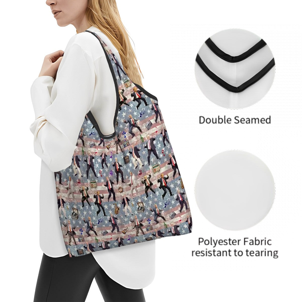 20 Donald Trump Designs, Reusable, Folding Grocery Bags