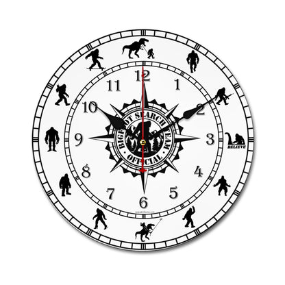 Bigfoot / Sasquatch Round Wooden Wall Clock -  - Made in USA