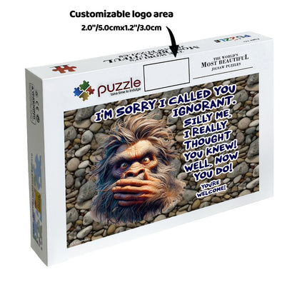 "Im sorry I called you Ignorant" 500 Piece Wooden Sasquatch Jigsaw Puzzle