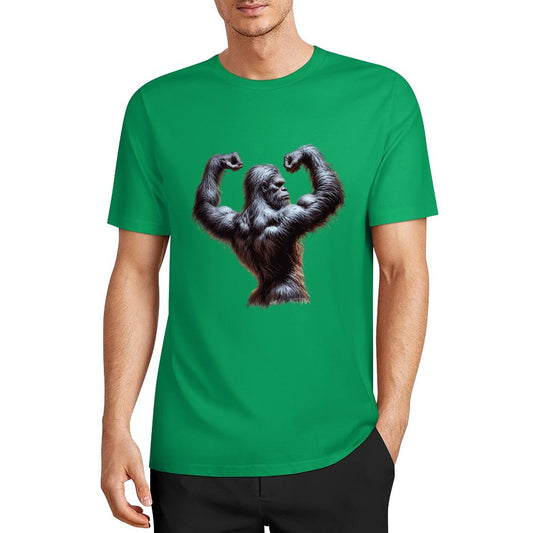 Bigfoot - Sasquatch Double Muscle Short Sleeve Cotton T-Shirt