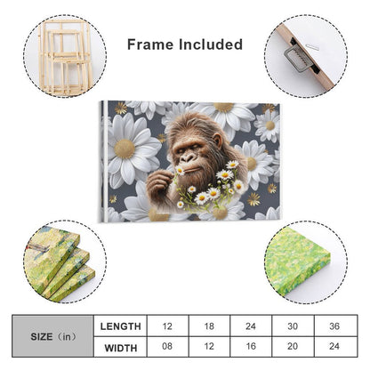 Sasquatch "Smell the Flowers" Hanging Poster (Horizontal 3:2)-12x18 inch/ 8x12 inch