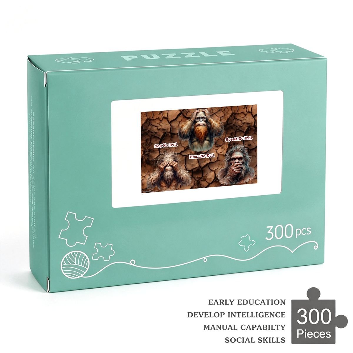 Sasquatch "See no evil...." 300pcs Horizontal Wooden Jigsaw Puzzles