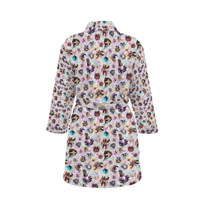 20 Bigfoot Sasquatch Designs, Women’s Bath Robe 33.5” Long