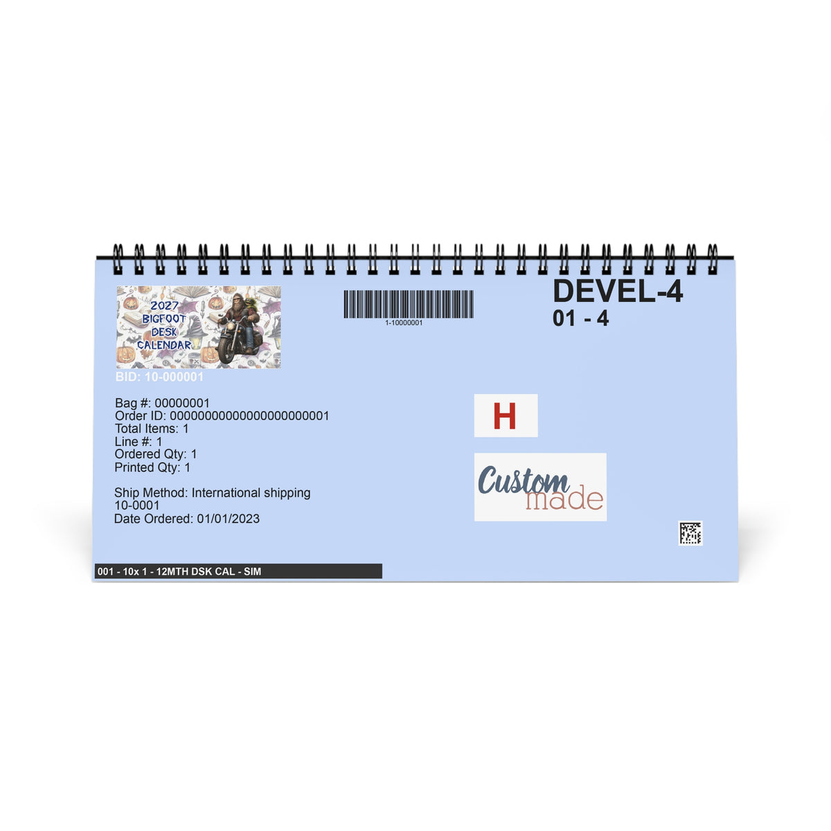 Bigfoot 10" x 5" Desktop Calendar