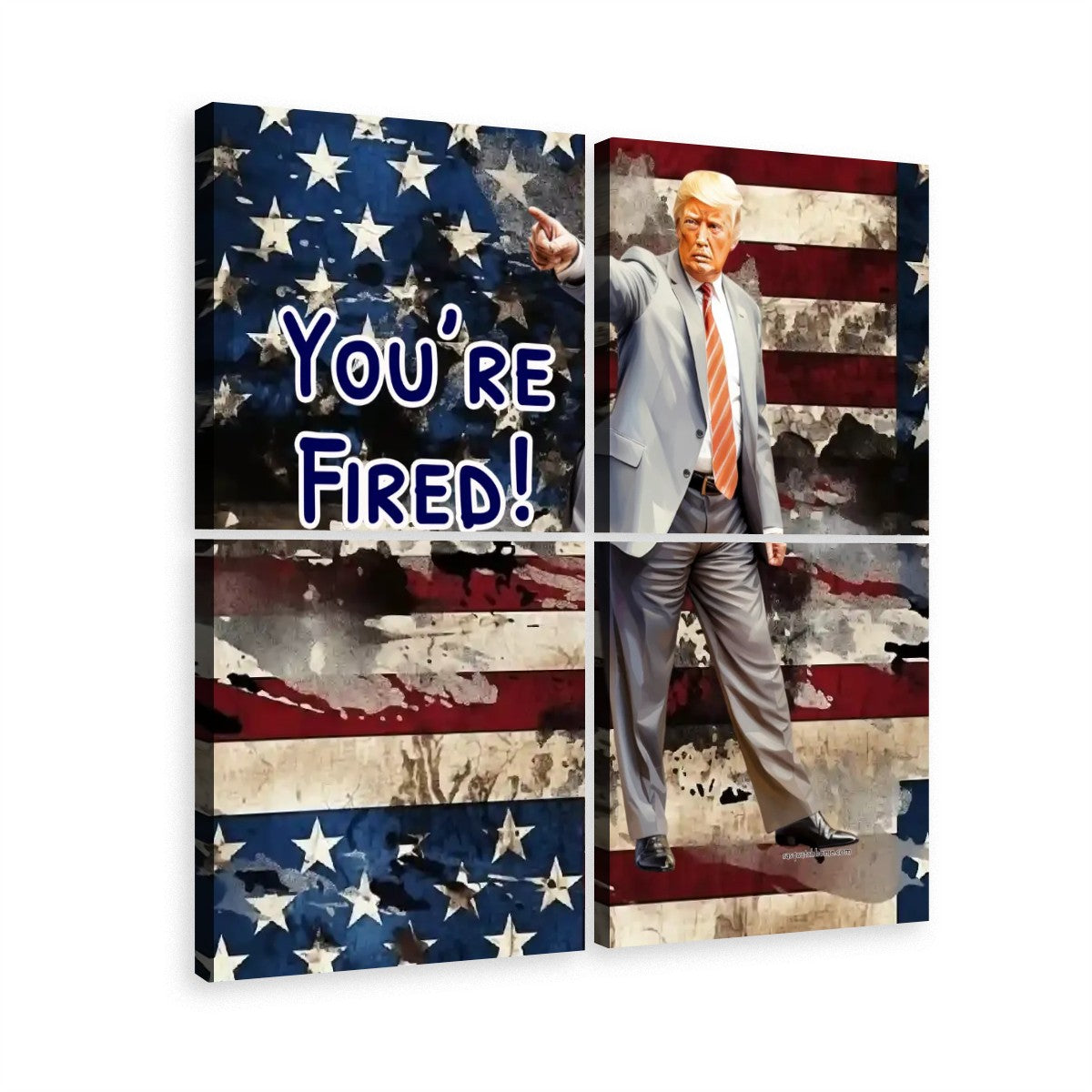 Donald Trump "You're Fired" - 4 Panels Canvas Prints Wall Art (Set A)