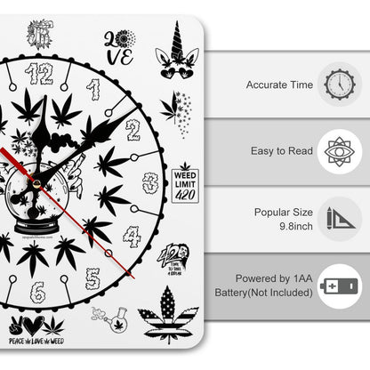 Ganja Square Wall Clock- Made in USA