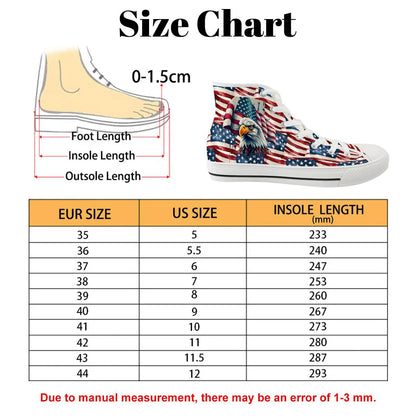 Patriot Eagles, Women's High Top Canvas Shoes