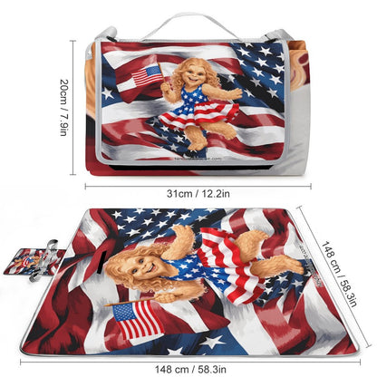 Foldable Zipper Picnic Mat- Blanket 58”x58” w/ Carry Straps