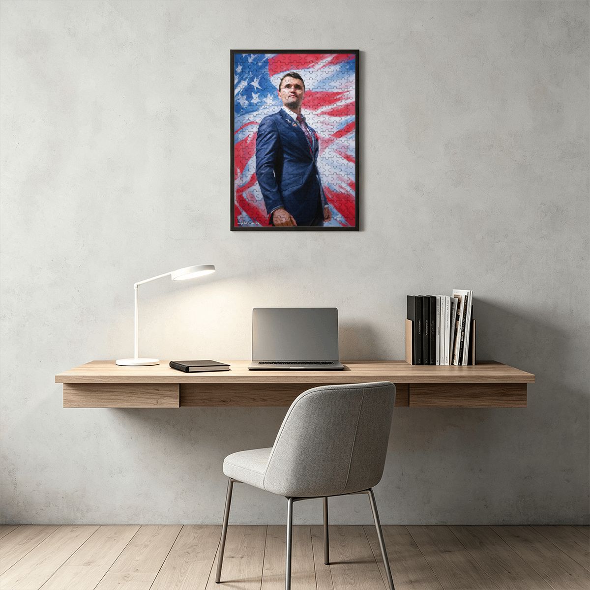 Charlie Kirk 300pcs Wooden Vertical Jigsaw Puzzle