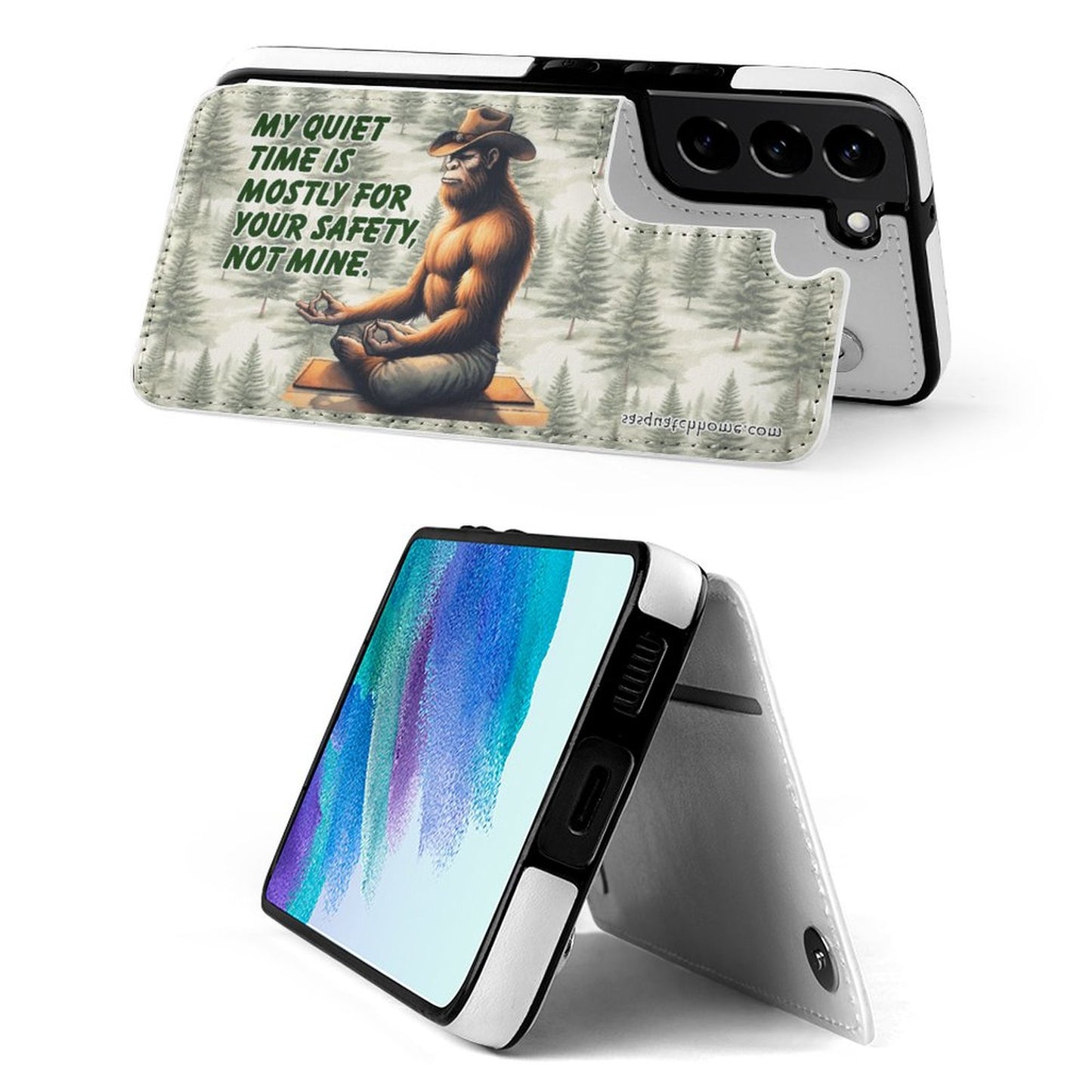 Bigfoot, Sasquatch, "My Quiet Time..." - Samsung S22 Phone Case / Phone Case Wallet