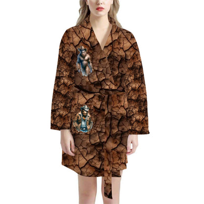 Cowboy Bigfoot Sasquatch Women’s Bath Robe 33.5” Long