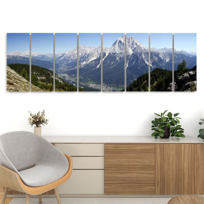Mountain View 8 Panels Canvas Prints Wall Art