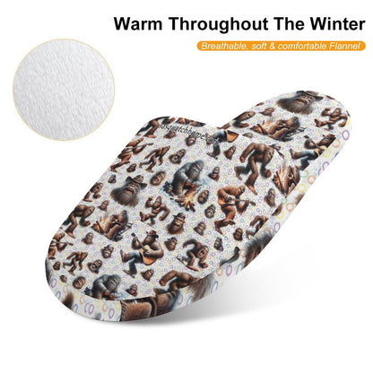 20 Bigfoot Sasquatch Designs, Children's Cotton Flannel Slippers