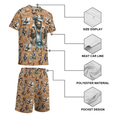 Patriot Bigfoot, Sasquatch, Children's T-shirt & Shorts Set