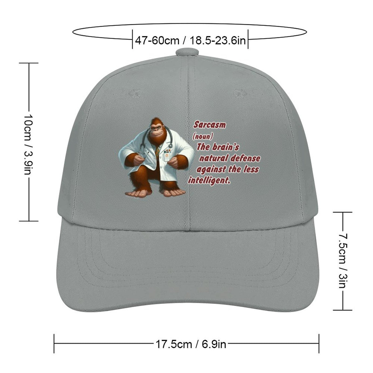 Dr Bigfoot, Sasquatch, "Sarcasm", Baseball Cap – 8 Colors