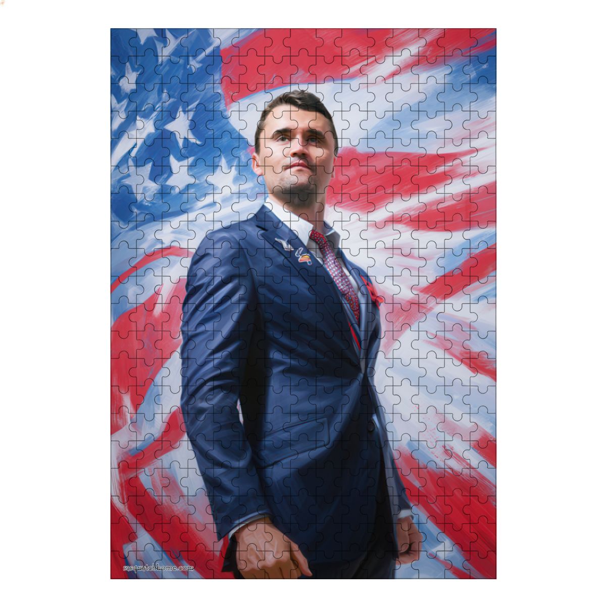 Charlie Kirk 300pcs Wooden Vertical Jigsaw Puzzle