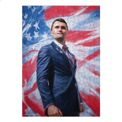 Charlie Kirk 300pcs Wooden Vertical Jigsaw Puzzle