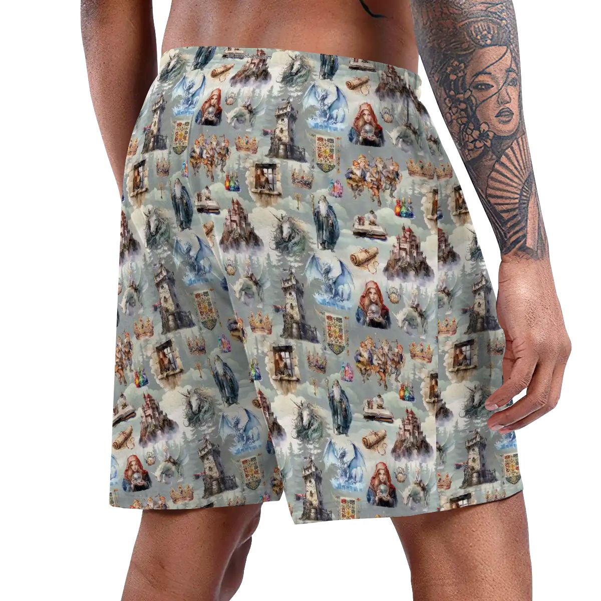 10 Cool Misc Designs, Men’s Polyester, pocketed, pajama Shorts