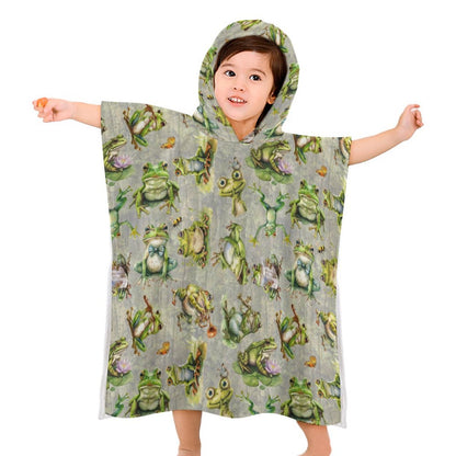 10 Animal Designs - Hooded Terry Cloth Pullover Towel for Kids, Children