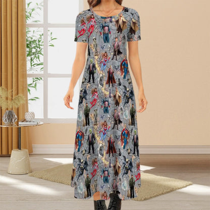 20 Donald Trump Designs,  Crew Neck Short Sleeve Maxi Dress