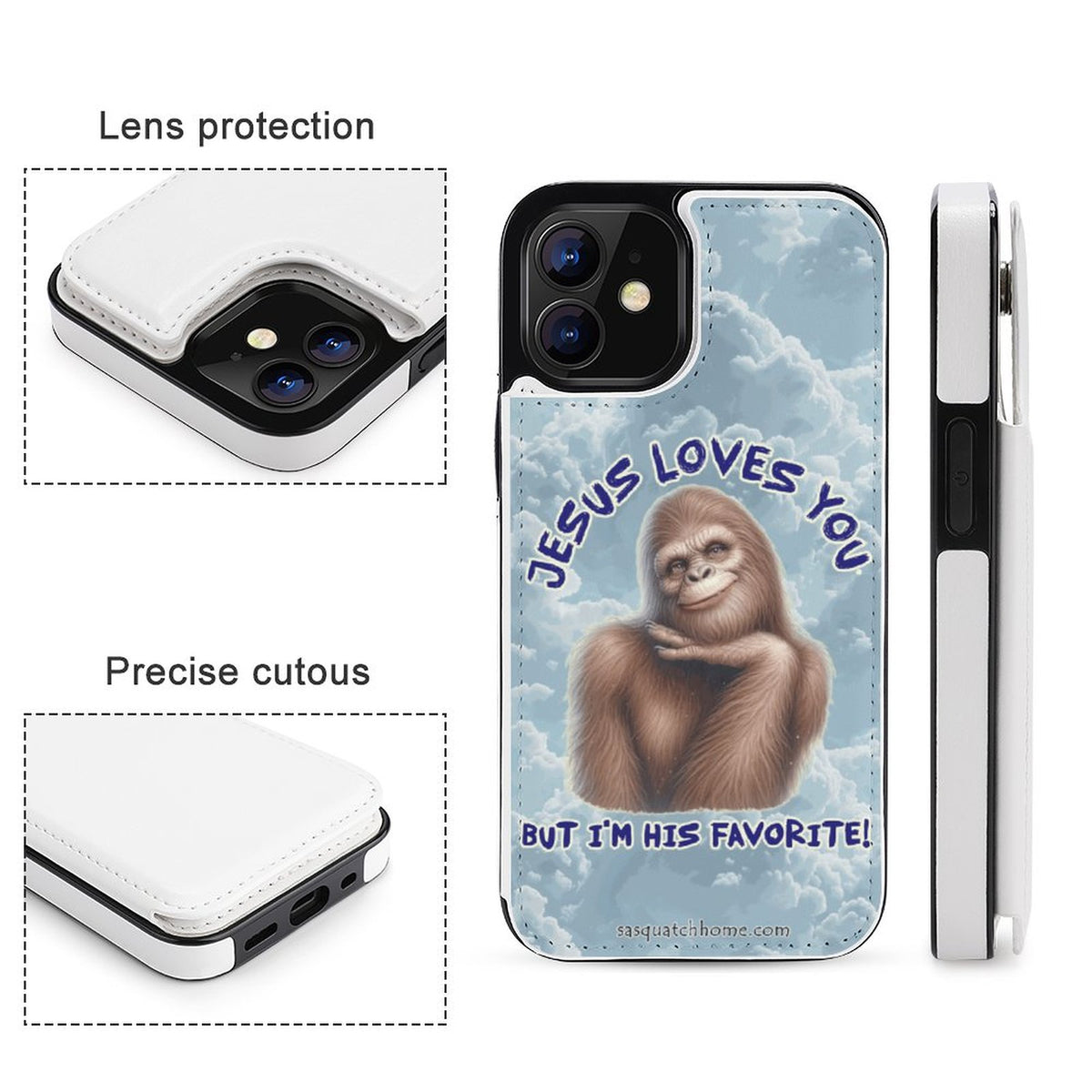 iPhone 12 Series cell phone, mobile phone flip case wallet- "Jesus Loves You..."
