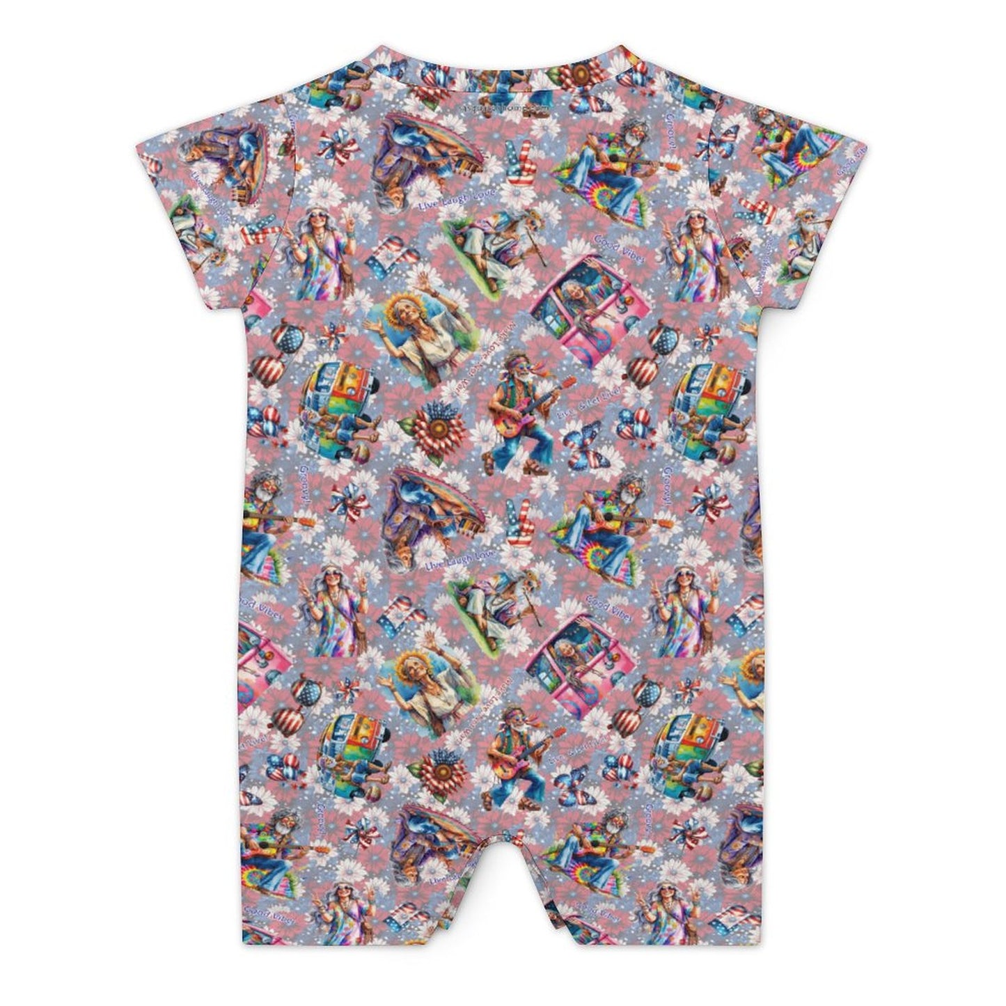 8 Patriot Designs, Faux Cotton Short Sleeve Baby Bodysuit Romper