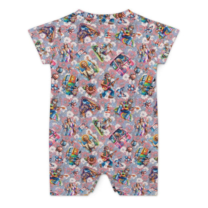 8 Patriot Designs, Faux Cotton Short Sleeve Baby Bodysuit Romper